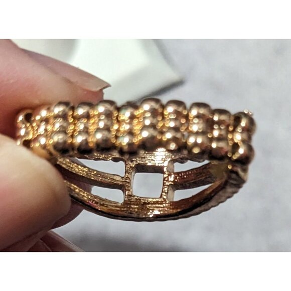 Paparazzi A Square Deal Gold Tone Stretch Ring Size 8 - Picture 12 of 14